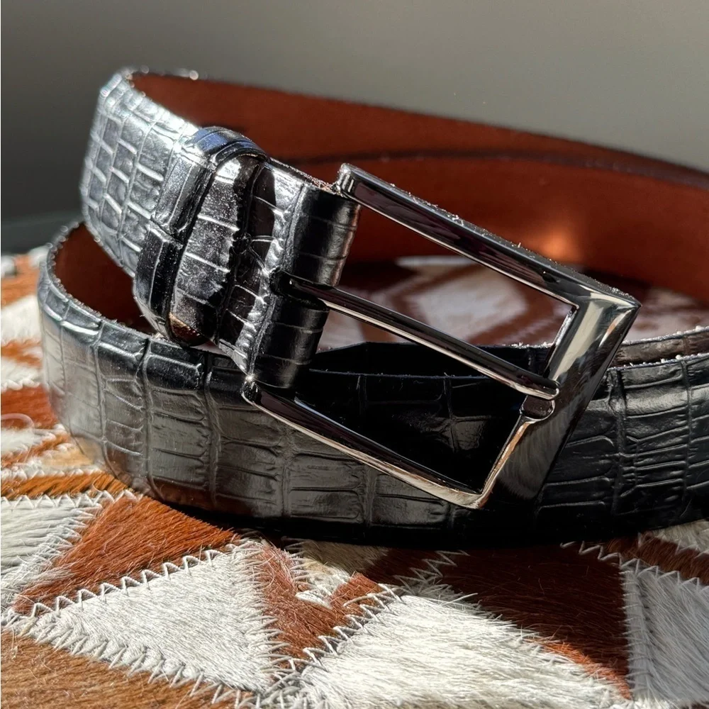 Remo Tulliani - Men’s calfskin belt - Black